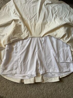 Women's White Athletic Skort-Lined Performance Shorts